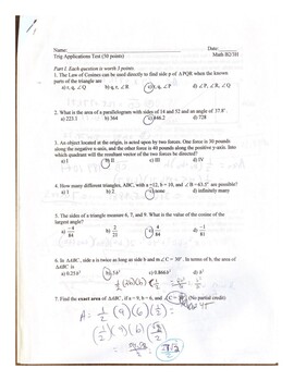 18.4 problem solving with trigonometry answer key