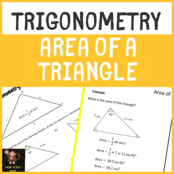 Preview of Trigonometry - Area of a Triangle no prep lesson