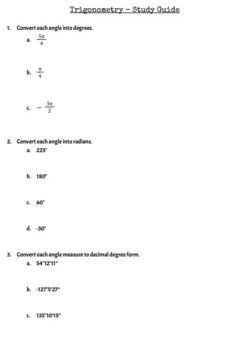 Trigonometry - Assessment Pack by It's a Math Party | TPT