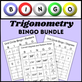 Trigonometry Bingo Bundle Radians Degrees Unit Circle Activity