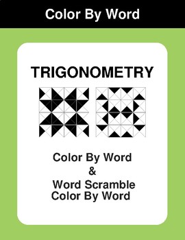 Preview of Trigonometry - Color By Word & Color By Word Scramble Worksheets