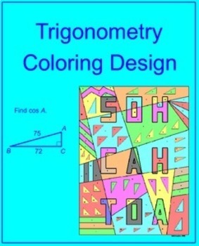 Preview of TRIGONOMETRY: FIND TRIG RATIOS - COLORING ACTIVITY (EASY/HARDER)