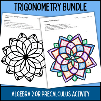Preview of Trigonometry Coloring sheet Bundle