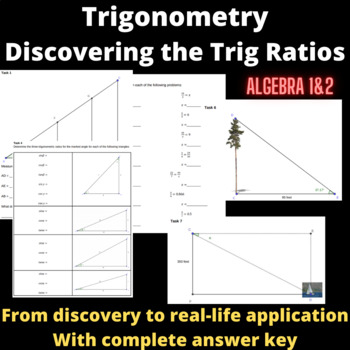 Preview of Summer fun! Discovering the Trigonometric Ratios and Applying it to Real Life