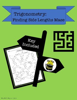 Preview of Trigonometry Finding Side Length Maze Distance Learning Ready