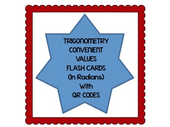 Preview of Trigonometry Flash Cards for Convenient Values with QR Codes (Radians)