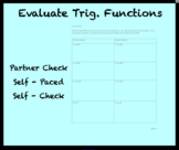 Trigonometry Functions - Evaluate Functions and Evaluate I