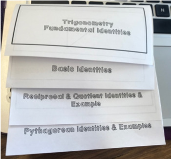 Preview of Trigonometry Fundamental Identities Foldable EDITABLE