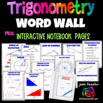 Preview of Trigonometry Word Wall Posters and INB Pages