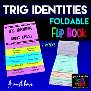 Preview of Trig Identities and Formulas Flip Book Foldables