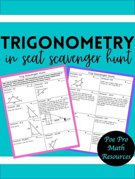 Preview of Trigonometry In Seat Scavenger Hunt