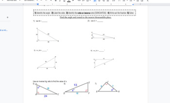 Preview of Trigonometry: Inverse functions Find a missing angle scaffolded notes SOHCAHTOA 