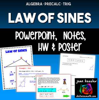 Preview of Law of Sines PowerPoint Notes HW Organizer