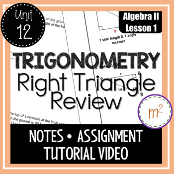 Preview of Trigonometry Lesson: Right Triangle Review (Algebra 2)