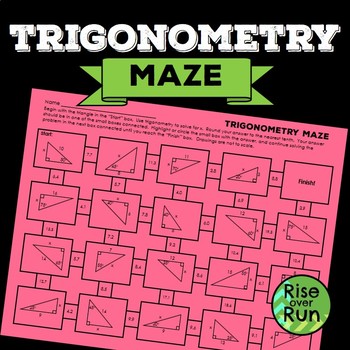Preview of Trigonometry Maze Worksheet