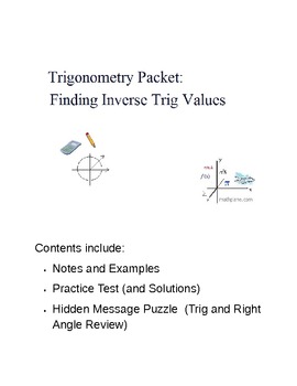Preview of Trigonometry Packet - finding inverse trig values