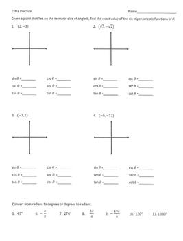 Preview of Trigonometry Practice