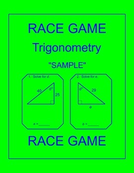 Preview of Trigonometry - RELAY RACE Game Sample (1 page)