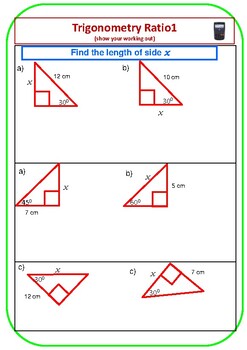 Preview of Trigonometry Ratios with Applications.