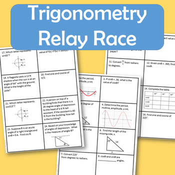 Preview of Trigonometry Relay Race (CCSS.HSF.TF.B.7)