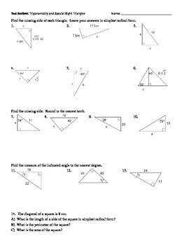 Preview of Trigonometry Review