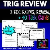 Trig PreCalculus EOC Review Test Practice and Task Cards