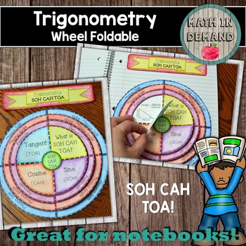 Preview of Trigonometry SOH CAH TOA Wheel Foldable (Sine, Cosine, and Tangent)