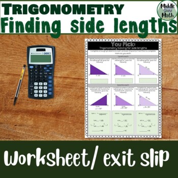 Right triangle trigonometry worksheet