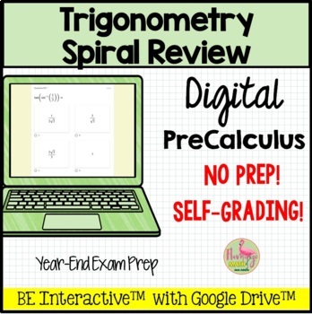 Preview of Trigonometry Spiral Review for Google Forms™ Distance Learning