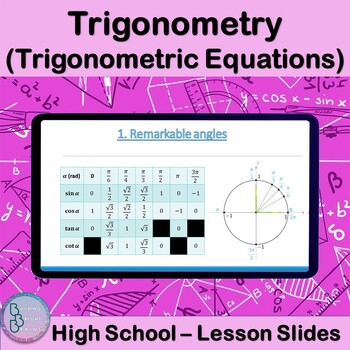 Preview of Trigonometry Trigonometric Equations | High School Math PowerPoint Lesson Slides