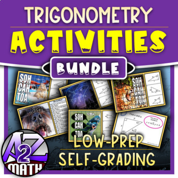 Preview of Trigonometry Unit Activities Digital and Printable Resources Bundle