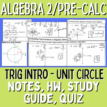 Preview of Trigonometry Unit Circle MINI UNIT - Algebra 2 and Pre-Calculus