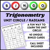 Trigonometry Unit Circle Radians Bingo Activity