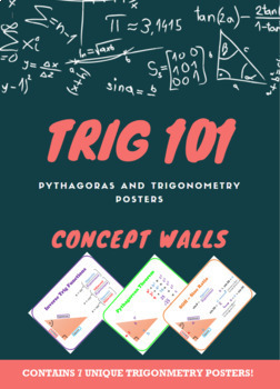 Preview of Trigonometry Word Wall - SOH CAH TOA - Pythagoras