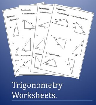 Preview of Trigonometry Worksheets - SOH CAH TOA