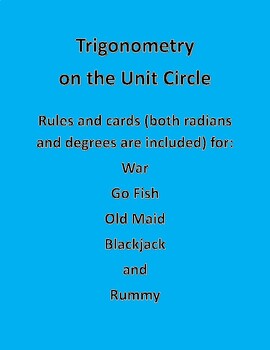 Preview of Trigonometry on the Unit Circle (angles in both degrees and radians)