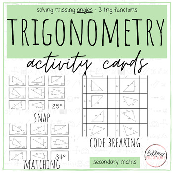 Preview of Trigonometry - solving missing angles - activity cards