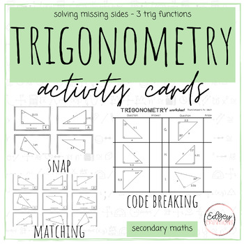 Preview of Trigonometry -solving missing sides - activity cards