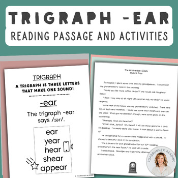 Preview of Trigraph -EAR Reading Passage Phonics and Comprehension Practice