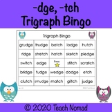 Trigraph Phonics Bingo Game (-dge, -tch) | Short Vowel Wor