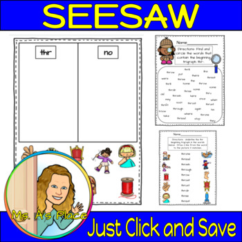 Trigraph - thr - Seesaw Activity by Ms A s Place | TPT