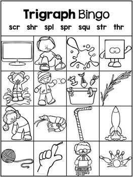 Trigraphs 3 Letter Blends I Have Who Has and Bingo Games by Teacher Jeanell