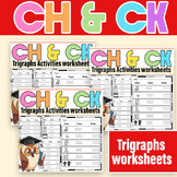 Trigraphs CH & CK Worksheet|KN & NG Phonics Word Work Acti