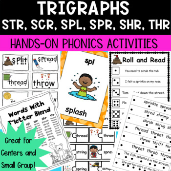 Preview of Trigraphs Three Letter Blends Phonics Centers and Small Group Activities