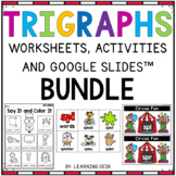 Trigraphs Worksheets, Pocket Chart, Clip Cards, Google Sli