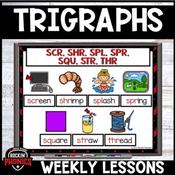 Preview of Science of Reading Trigraphs | Triple Blend Worksheets and Games