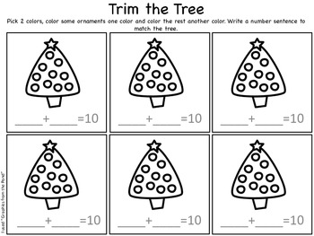 Trim the Tree-Ways to Make 10 by Kindergarten To The Core | TPT