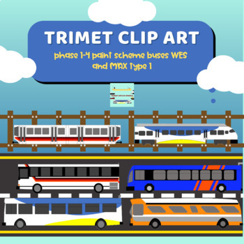 Preview of Clip Art - Trimet Trains and Buses