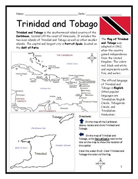 Saint Barthélemy Introductory Geography Printable Worksheet with map and  flag