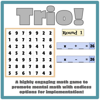 Preview of Trio! Making Math Facts Fun